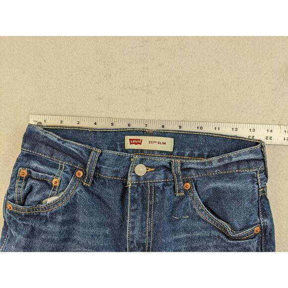 Womens Levis 511 Slim Jean Denim Shorts SZ 16 28 W Regular Blue Cutoff - Picture 7 of 7